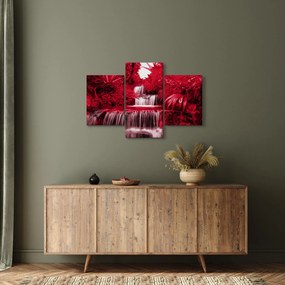 Kép - Indonéziai vízesések piros színben (90x60 cm)