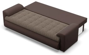 Tokio kanapéágy, fonott + műbőr, barna