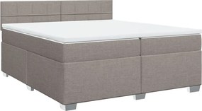 vidaXL tópszínű szövet rugós ágy matraccal 200 x 200 cm