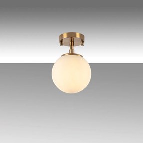 Fehér-bronzszínű mennyezeti lámpa üveg búrával ø 15 cm Atmaca – Opviq lights