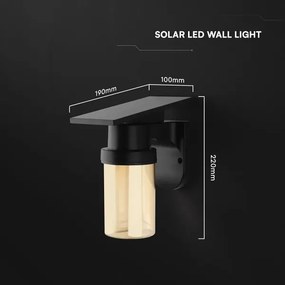 LED Sol fali lámpa LED/3,7V 2700/3200/5000K IP54 1800 mAh fekete/füstbézs + távirányító