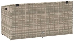 világosszürke polyrattan kerti tárolóláda 110x50x58 cm