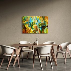 Kép - Építészet, kubista absztrakció (90x60 cm)