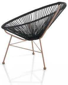 Fekete műrattan kerti fotel Numana – Tomasucci