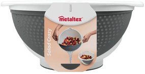 Fehér tál szűrővel 2v1, Ø 28 cm - Metaltex