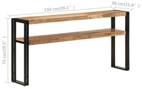 tömör akácfa tálalóasztal 150 x 30 x 75 cm