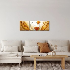Kép - Szeretettel teli kezek festménye (órával) (90x30 cm)