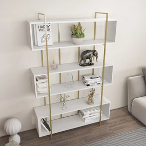 könyvespolc Bruti - White, Gold