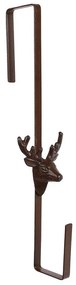Öntöttvas ajtódísz akasztó, szarvas dísszel 35,5 cm