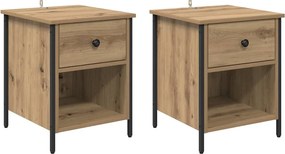 vidaXL Éjjeliszekrény 2 pcs Artisan tölgy 40 x 42 x 50 cm Faanyag