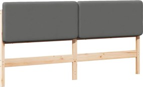 vidaXL Kárpitozott fejtámla fejtámlával Barna és Világosszürke 180 cm