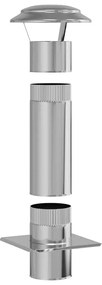 Kémény Kiterjesztés Ezüst 25 x 25 x 65 cm Rozsdamentes acél