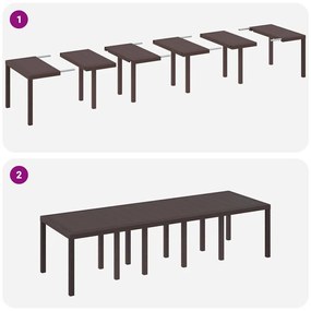 Kert étkező szett párnával 13 pcs Barna Rattan