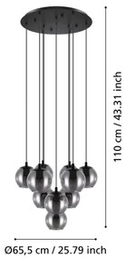 Eglo 98654 - Csillár zsinóron ARISCANI 10xE27/40W/230V