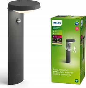 Kerti lámpa Oszlop 40cm Led 9W IP44 Alkonyat mozgásérzékelő Philips