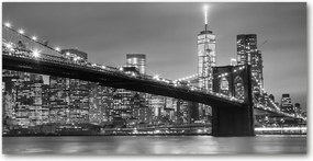 Fotó vászonkép edzett üveg New York éjszaka 140x70