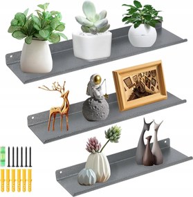 Uten Lebegő polcok rusztikus vas fali polcok 3 db-os szett