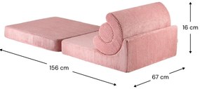 Rózsaszín kordbársony gyerek fotel Flipster – Wigiwama