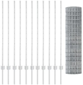 Kertkerítés Készlet 2 db Horganyzott Acél 25 x 1,2 m Kertkerítés