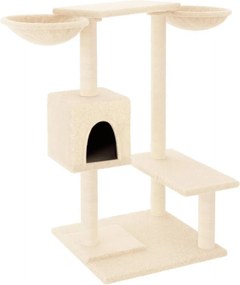 vidaXL krémszínű macskabútor szizál kaparófákkal 82 cm