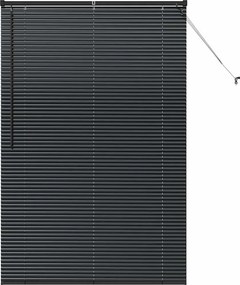 vidaXL Zsalugáter Redőnyök Fekete 175 x 115 cm Alumínium