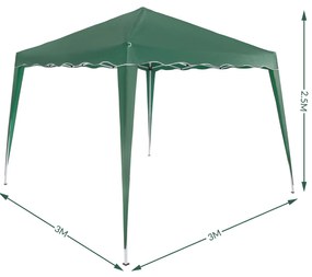 Deuba Kerti pavilon Capri 3x3 m - 2 oldalfal - zöld