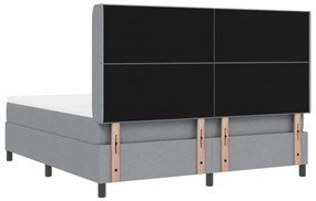 Boxspring Ágy Matraceval Világosszürke 180x200 cm Szövet