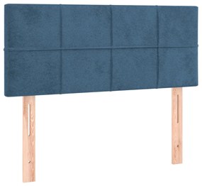 sötétkék bársony LED-es fejtámla 100x5x78/88 cm