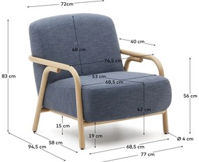Kék fotel Sylo – Kave Home