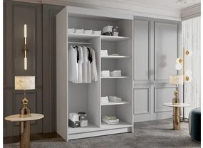 Ruhásszekrény tolóajtókkal Monata IV 100 (fehér + arany) . 1105746