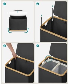 TATE fekete szennyeskosár