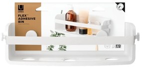 Fehér öntapadós újrahasznosított műanyag fürdőszobai polc Flex Adhesive – Umbra