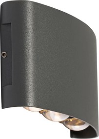 Kültéri fali lámpa sötétszürke LED-del 6 lámpás IP54 - Silly