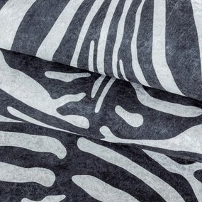 Fekete-fehér szintetikus bőr 100x135 cm Etosha – Ayyildiz Carpets