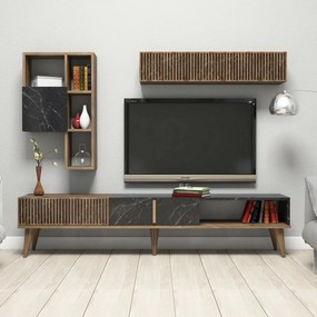 Milan Walnut and Black TV fal