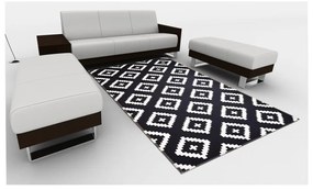 Fehér-fekete mosható szőnyeg 80x150 cm Geo – Vitaus