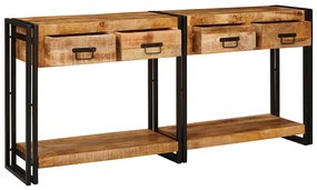 Konzolasztalok 2 pcs Barna 160 x 33 x 75 cm Tömör Mangófa