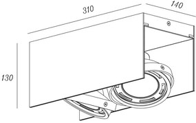 Lámpa Mennyezeti lámpatest Verso,4212,AC220-240V, 50/60 Hz, IP 20,2*Gu10,ES111, dupla, fekete/arany