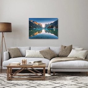 Kép - Hegyi tó (üvegen) (70x50 cm)