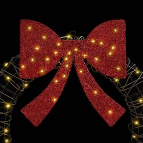 Koszorú 60 LED-del Meleg fehér 75 cm Rattan