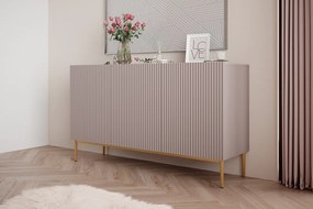 Nicole komód 150 cm - antik rózsaszín MDF / arany lábak
