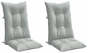 2 db világosszürke szövet magas háttámlájú székpárna 120x50x7cm