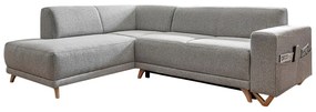 Világosszürke kinyitható-tárolóhelyes sarokkanapé (bal oldali-L alakú) Classy Sophie – Miuform