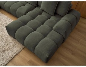 Zöld zsenília kinyitható-tárolóhelyes sarokkanapé (bal oldali-U alakú) Everest – Bobochic Paris