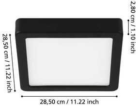 Fekete LED mennyezeti lámpa 28,5x28,5 cm FUEVA 5 – EGLO