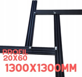 állítható marósablon 1300x1300mm profilból 20x60 Fekete