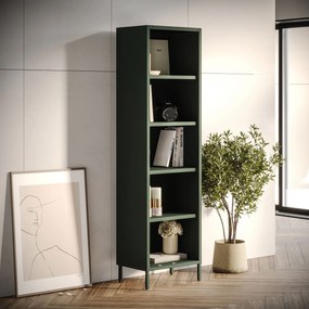 Könyvespolc MARIO, 500 x 1800 x 350 mm, Modern: palack zöld szín