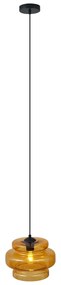 Retro függőlámpa fekete színben, narancssárga üveggel - Denise