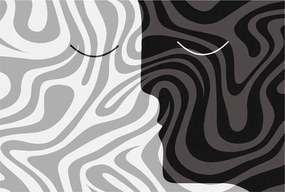 Fotótapéta Flizelin Dekoratív Hálószoba Absztrakt arcok 104x70