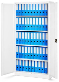 4x JAN fém irodai irattartó szekrény készlet, 900 x 1850 x 400 mm, fehér